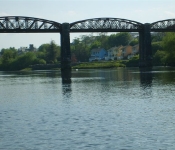 View up River to Killorglin Riverbank Lodges Kerry