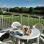 Dining outside on the Terrace enjoying the wonderful views up and down river